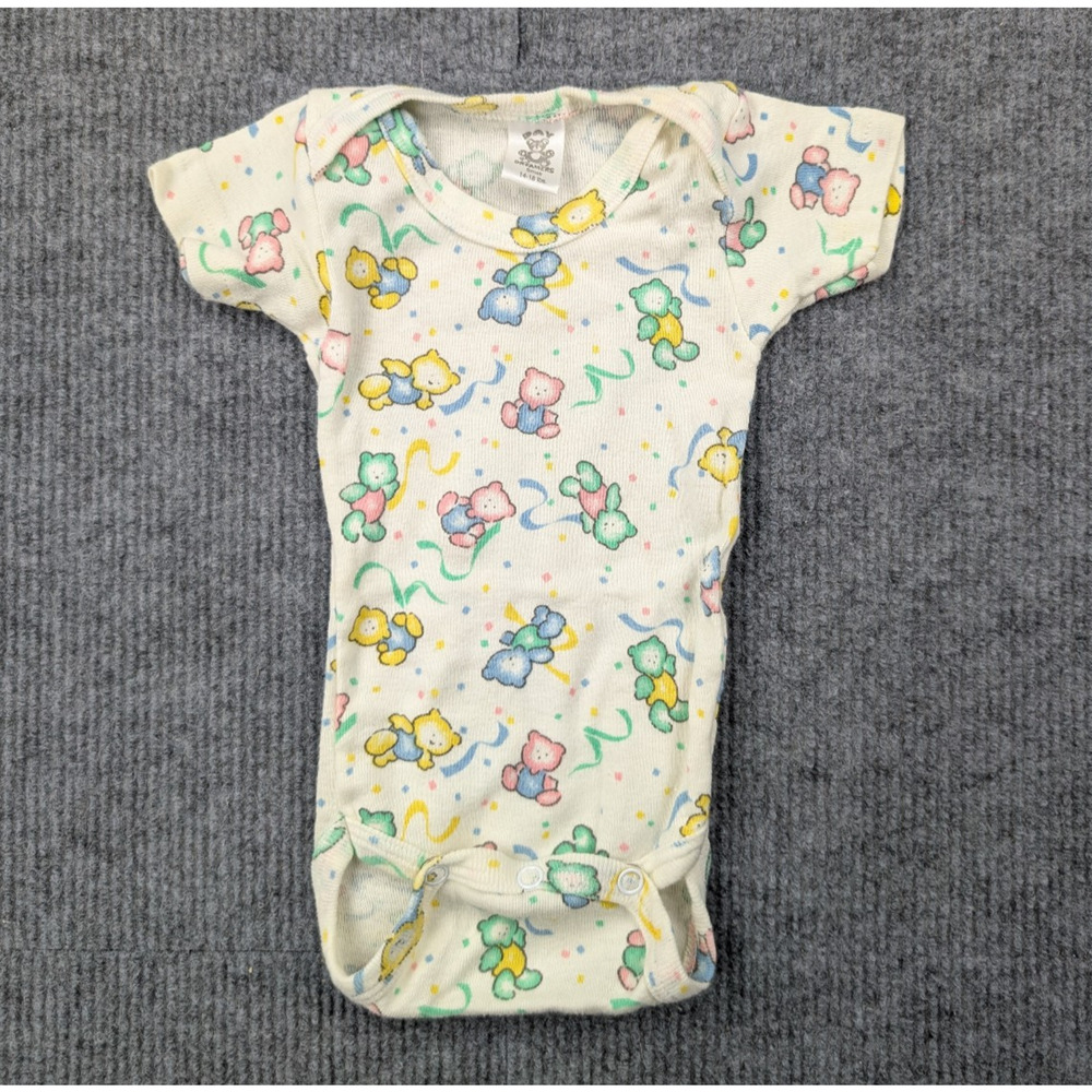 Vintage Dreamers One Piece Baby Small 14-18 lbs Bear All Over Graphic Cotton